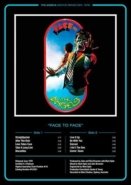 The Angels - Collectors Poster Pack - Face To Face Album