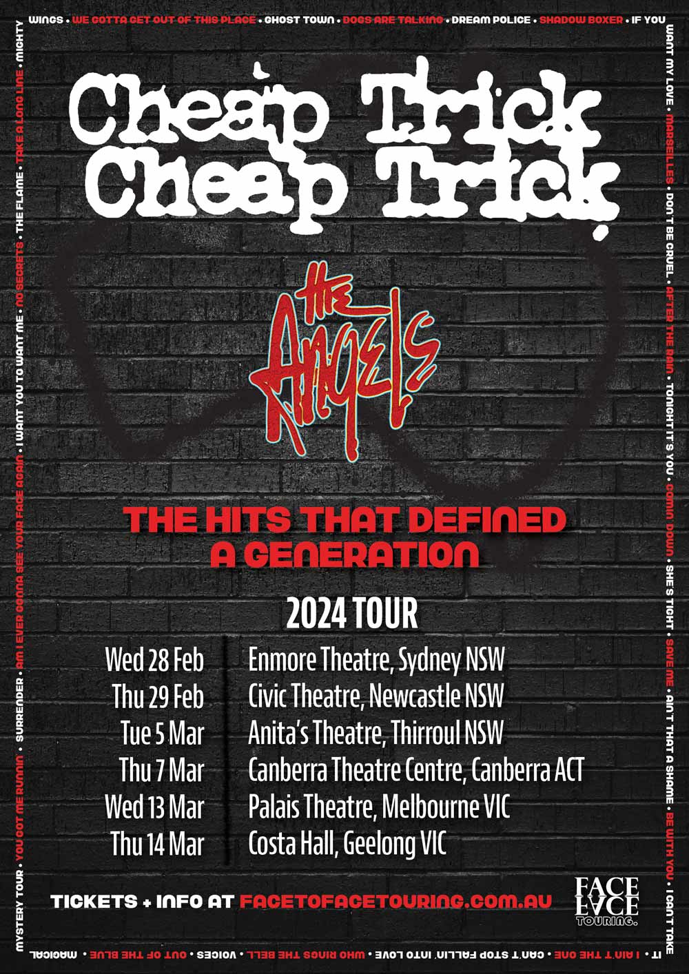 The Angels & Cheap Trick - Feb & Mar - 2024 - Promotional Poster